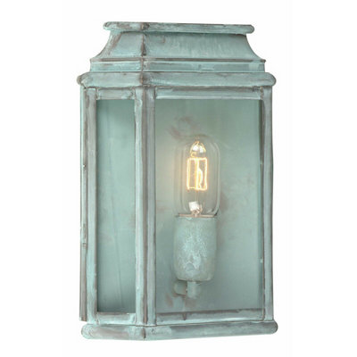 Stylish Outdoor Ip44 Wall Light Sconce In Verdigris With E27 Bulb Socket from B&Q