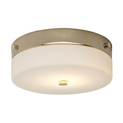 Elegant Polished Gold 1 Bulb Flush Light For Low Ceilings With Gx53 Led 9W Bulb from B&Q