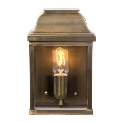  - Elegant Outdoor Ip44 Aged Brass Wall Light With Led E27 Socket