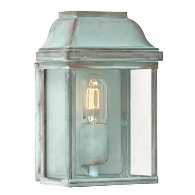 Stylish Outdoor Ip44 Wall Light Sconce With Verdigris Finish And E27 Socket For Exterior Use from B&Q