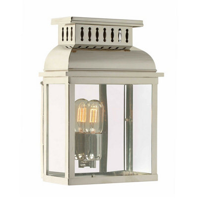  - Stylish Outdoor Ip44 Wall Light In Polished Nickel With Led E27 Socket