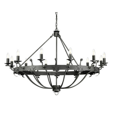 Elegant 12 Bulb Graphite Chandelier Pendant Light For Stunning Interiors from B&Q