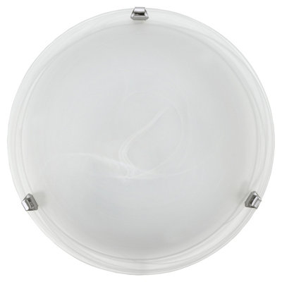 Elegant Chrome Wall Or Ceiling Light With Alabaster ShadeE27 Bulb Compatible from B&Q