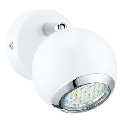  - Adjustable Round Wall Spot Light With Gu10 BulbWhite Chrome Finish
