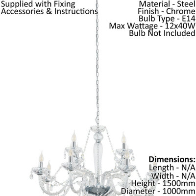 Elegant Chrome Plated Chandelier With Clear Glass Droplets For Modern Interiors