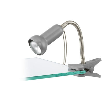 Adjustable Clip-On Spot Light With Silver Shade And E14 Bulb Holder from B&Q