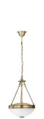 Stylish Bronzed Pendant Ceiling Light With Satin Glass Shade from B&Q
