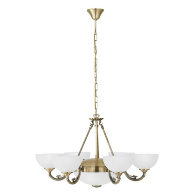 Elegant Bronzed Pendant Ceiling Light With Satin Glass Shade from B&Q