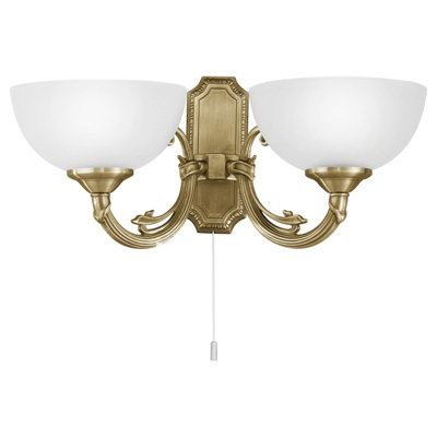Stylish Wall Light With Bronzed Metal Finish And Satin Glass ShadeE14 Bulb Compatible from B&Q