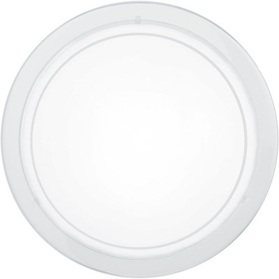 Stylish Wall Or Ceiling Flush Light With White Shade And E27 Bulb Socket from B&Q