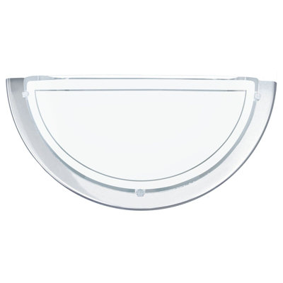  - Stylish Wall Light With Chrome Finish And White Glass ShadeE27 Bulb Required
