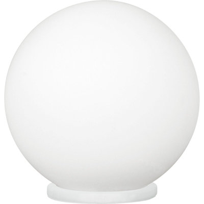 Elegant White Table Lamp With Opal Glass Shade And E27 Bulb Socket from B&Q