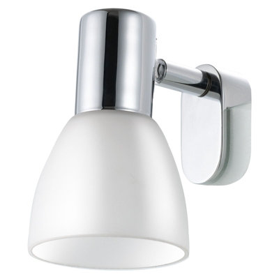 Wall/mirror Light Colour Chrome Shade White Glass Opal Matt Bulb E14 1X40W from B&Q