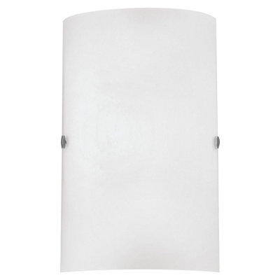  - Stylish Satin Nickel Wall Light With E14 Bulb And White Glass Shade