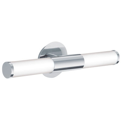Wall/mirror Light Colour Chrome Shade White Glass Opal Matt Bulb E14 2X40W from B&Q