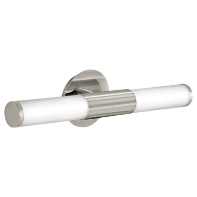 Wall/mirror Light Colour Satin Nickel Shade White Glass Opal Matt Bulb E14 2X40W from B&Q