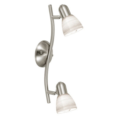 Elegant Satin Nickel Wall Light With White Glass ShadeE14 Bulb Compatible from B&Q