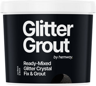 Hemway Ready-Mixed Glitter Grout & Fix Adhesive / Jet Grout / / 4.5Kg / 10Lb Black