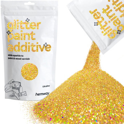 Hemway Glitter For Paint AdditiveGold Holographic Ultrafine Size Flakes 100G Interior Exterior Mix Into Emulsion Paint from B&Q