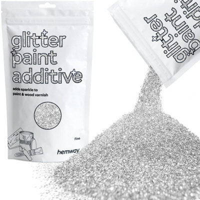 Hemway Glitter For Paint AdditiveSilver Fine Size Flakes 100G Interior Exterior Mix Into Emulsion Paint from B&Q