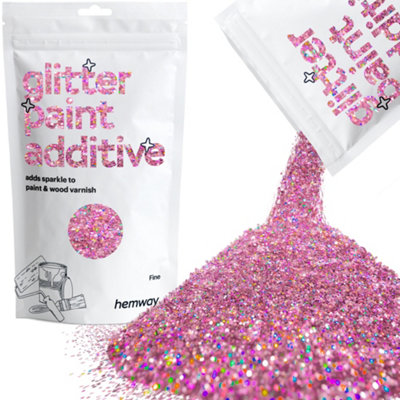 Hemway Glitter For Paint AdditivePink Holographic Fine Size Flakes 100G Interior Exterior Mix Into Emulsion Paint