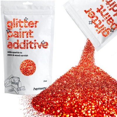 Hemway Glitter For Paint AdditiveRed Holographic Fine Size Flakes 100G Interior Exterior Mix Into Emulsion Paint
