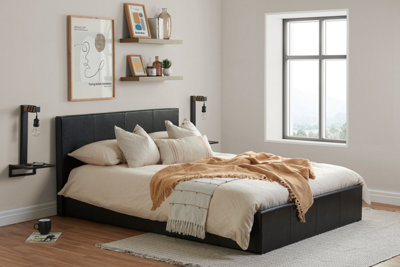 B&Q -  Berlin Small Double Ottoman Bed Brown