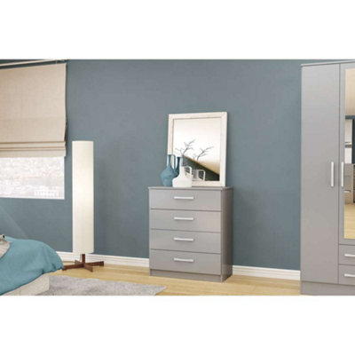 B&Q -  Lynx 4 Drawer Chest Grey