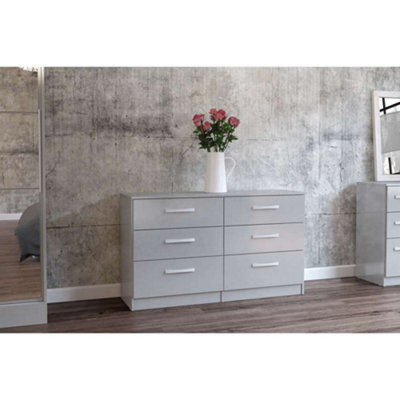 B&Q -  Lynx 6 Drawer Chest Grey