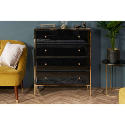 Birlea Fenwick 4 Drawer Chest & Black/Gold