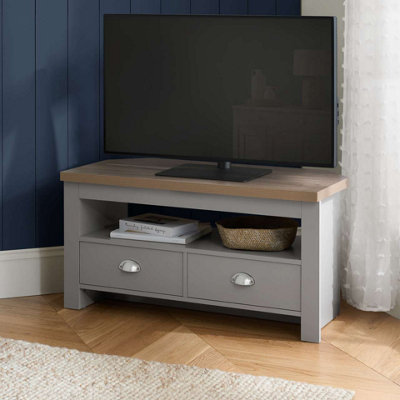 B&Q -  Highgate Corner Tv Unit Grey & Oak