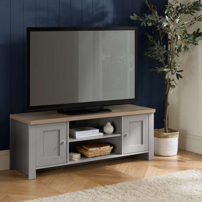 B&Q -  Highgate Large Tv Unit Grey & Oak