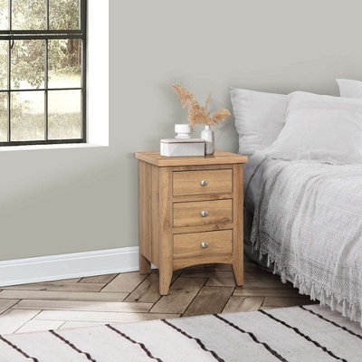 Birlea Hampstead 3 Drawer Bedside Oak from B&Q