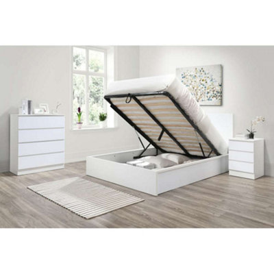 Birlea Oslo Double Ottoman Bed White from B&Q