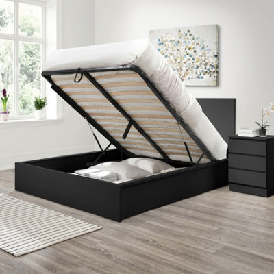 Birlea Oslo Double Ottoman Bed Black from B&Q