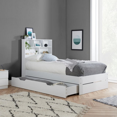B&Q - Single White Storage Bed Frame  Alfie 3Ft Drawer Bed 90Cm