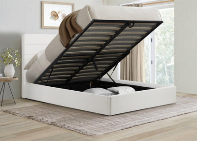 Birlea White King Size Ottoman Bed Frame & Sleepsoul Mattress Boucle Lucas