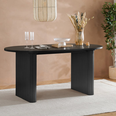 Black Oval Fluted Dining Table Axel Birlea - Image 5