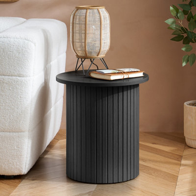 Birlea Black Fluted Side Table Axel