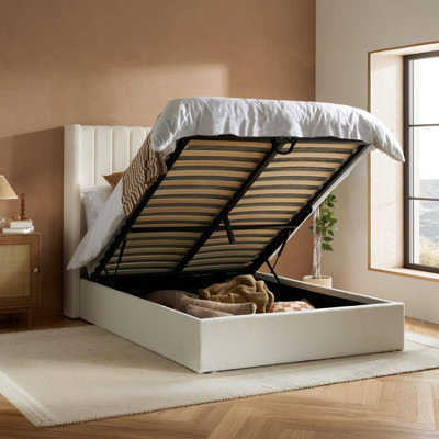 Birlea White Maisey Ottoman Boucle Bed Frame