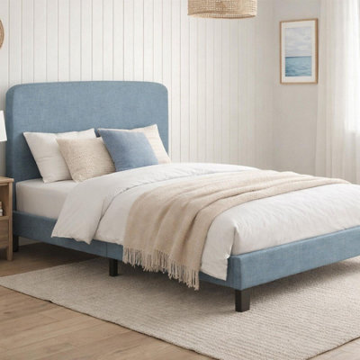 Birlea Jacob French Blue Fabric Bed Frame from B&Q