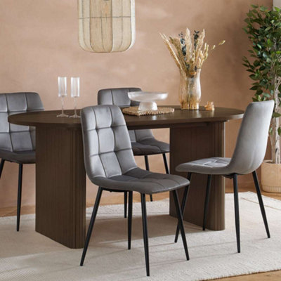 Birlea Axel Oval Fluted Dining Table With 4 Chairs from B&Q
