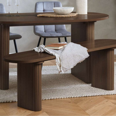 Birlea Axel Fluted Dining Bench Walnut from B&Q