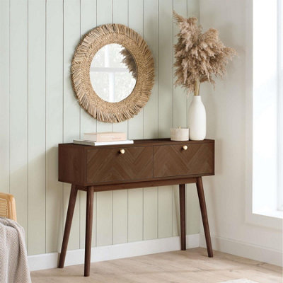 Birlea Herringford Console Table Hall Table Dressing Table Walnut Parquet Design