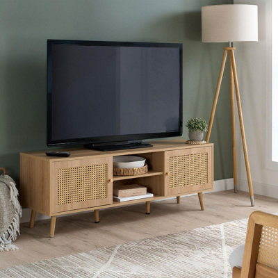 Birlea Croxley Large Tv Unit Oak Rattan Entertainment Stand from B&Q