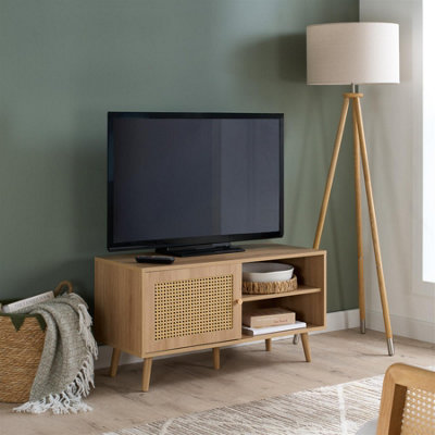 Birlea Croxley Small Tv Unit Oak Rattan Entertainment Stand from B&Q