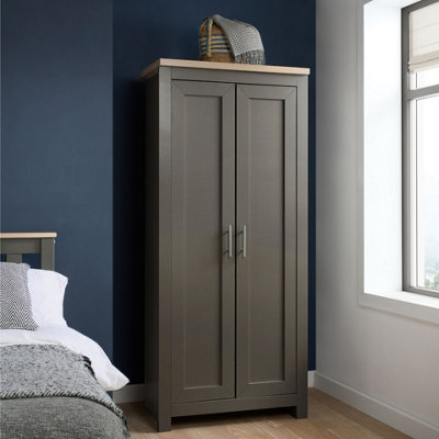Birlea Highgate 2 Door Wardrobe Dark Grey from B&Q