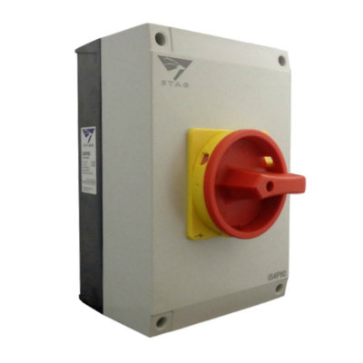 Stag Is4P80 Enclosed Rotary Isolator Switch Ip65 4 Pole80 Amp from B&Q