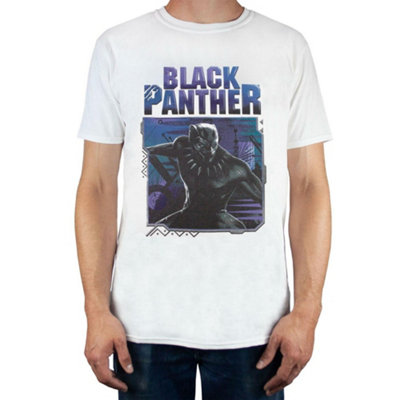B&Q -  Marvel Mens White Black Panther Short Sleeved T-Shirt (Xx-Large)
