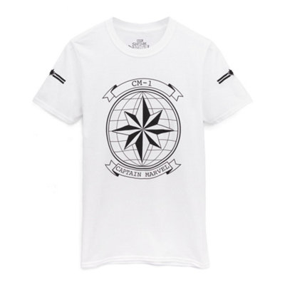 B&Q -  Marvel Womens White Captain Marvel Short Sleeved T-Shirt (X-Large)